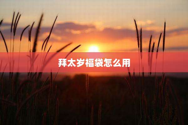 拜太岁福袋怎么用
