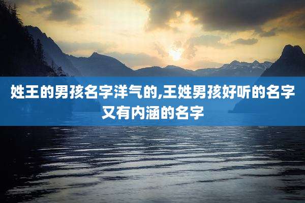 姓王的男孩名字洋气的,王姓男孩好听的名字又有内涵的名字