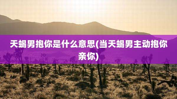 天蝎男抱你是什么意思(当天蝎男主动抱你亲你)