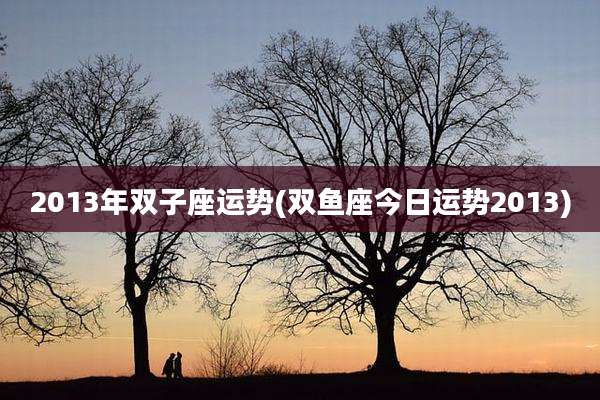 2013年双子座运势(双鱼座今日运势2013)