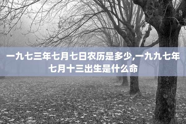一九七三年七月七日农历是多少,一九九七年七月十三出生是什么命