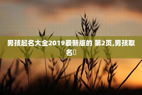 男孩起名大全2019最新版的 第2页,男孩取名芃