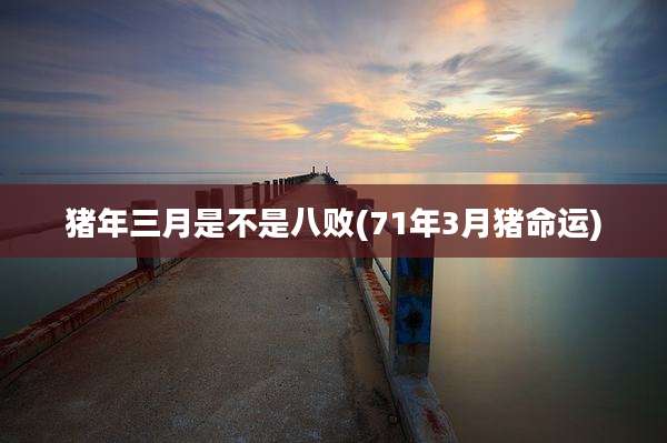 猪年三月是不是八败(71年3月猪命运)