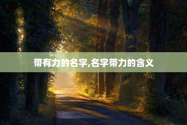 带有力的名字,名字带力的含义