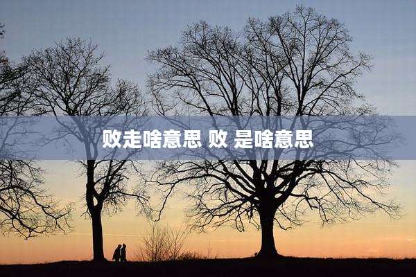 败走啥意思 败 是啥意思