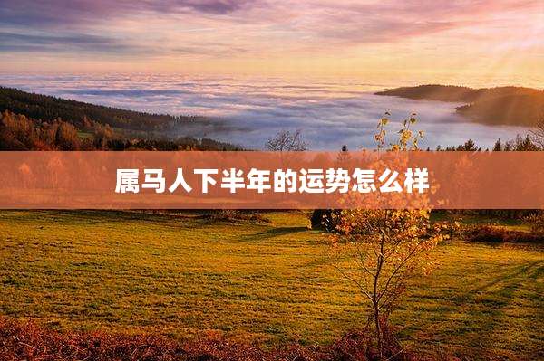 属马人下半年的运势怎么样