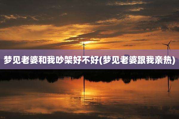 梦见老婆和我吵架好不好(梦见老婆跟我亲热)