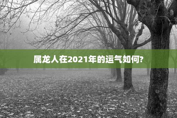 属龙人在2021年的运气如何?
