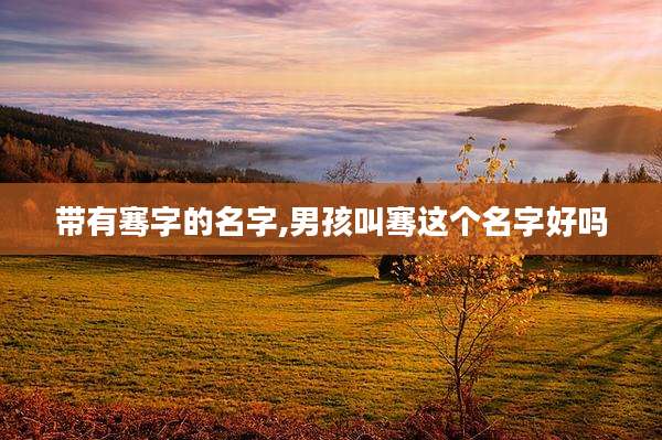 带有骞字的名字,男孩叫骞这个名字好吗