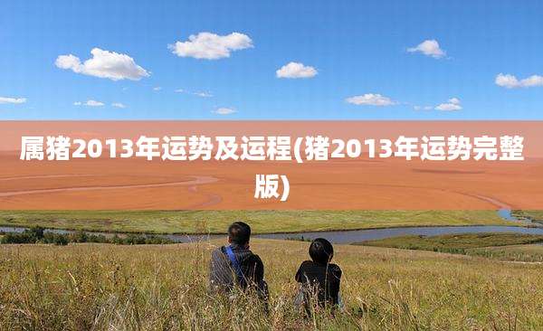 属猪2013年运势及运程(猪2013年运势完整版)