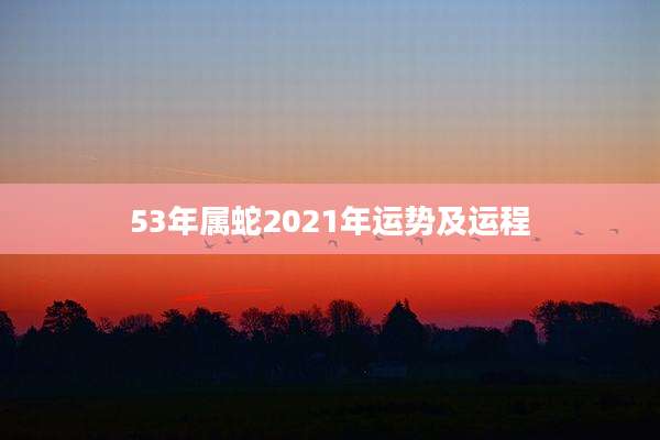 53年属蛇2021年运势及运程