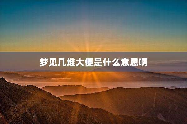 梦见几堆大便是什么意思啊
