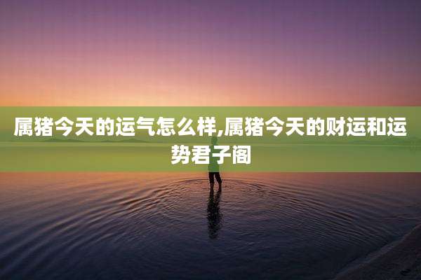 属猪今天的运气怎么样,属猪今天的财运和运势君子阁