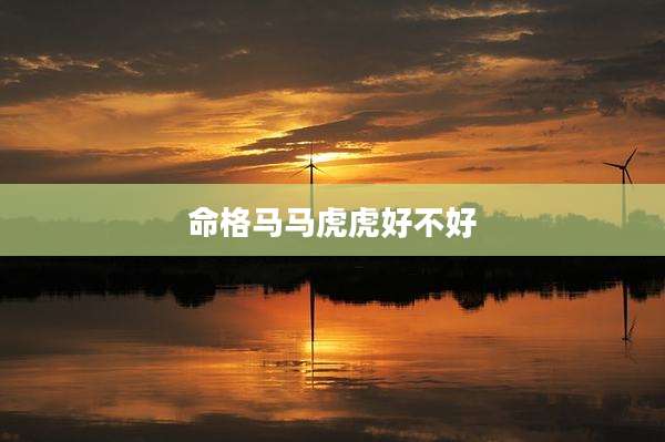 命格马马虎虎好不好