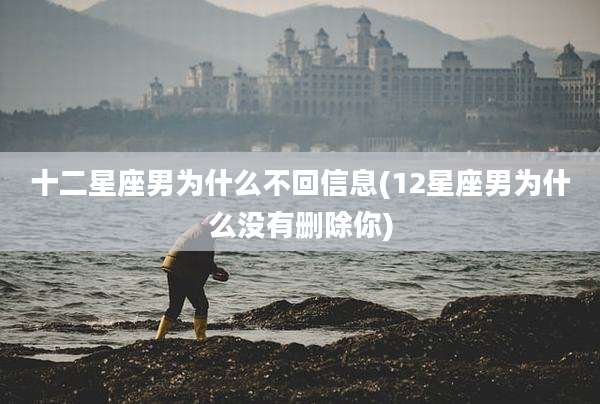 十二星座男为什么不回信息(12星座男为什么没有删除你)