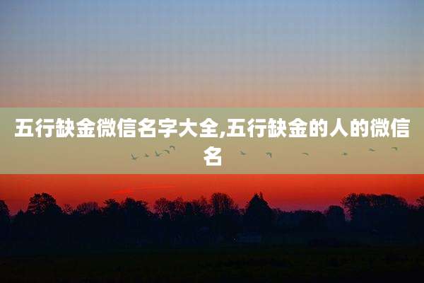 五行缺金微信名字大全,五行缺金的人的微信名