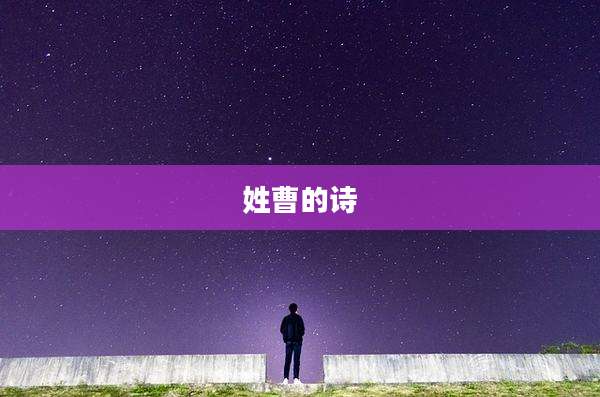 姓曹的诗