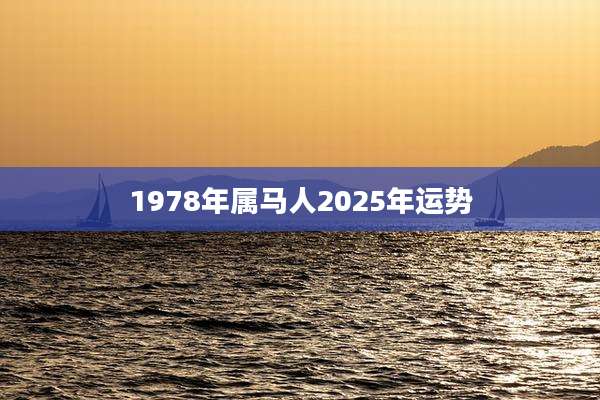 1978年属马人2025年运势