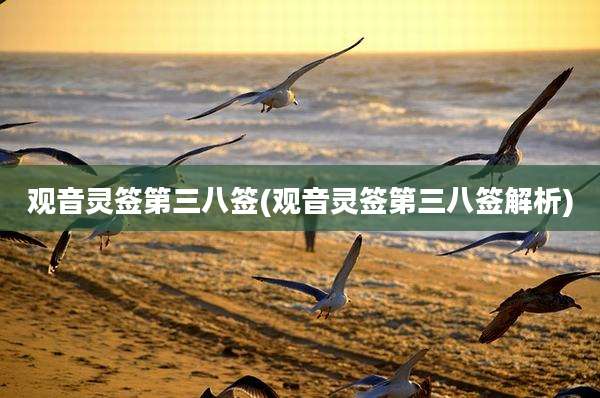 观音灵签第三八签(观音灵签第三八签解析)