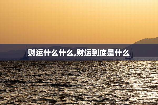 财运什么什么,财运到底是什么