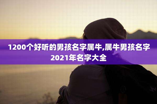 1200个好听的男孩名字属牛,属牛男孩名字2021年名字大全