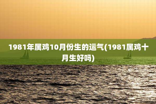 1981年属鸡10月份生的运气(1981属鸡十月生好吗)