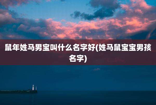 鼠年姓马男宝叫什么名字好(姓马鼠宝宝男孩名字)
