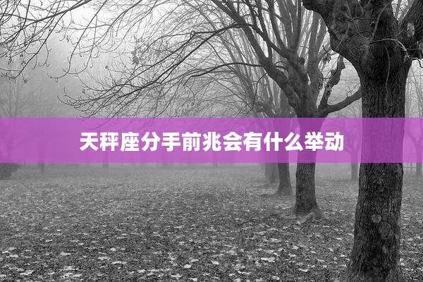 天秤座分手前兆会有什么举动