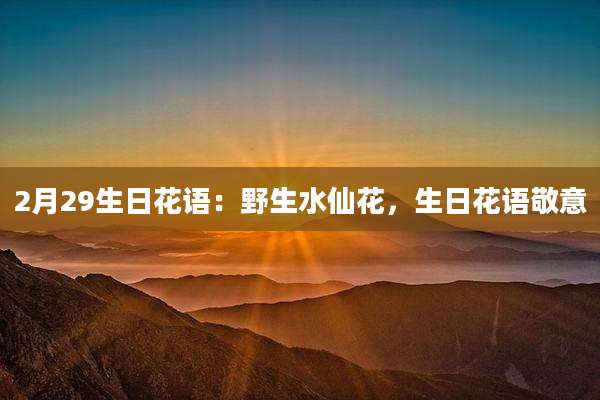 2月29生日花语：野生水仙花，生日花语敬意