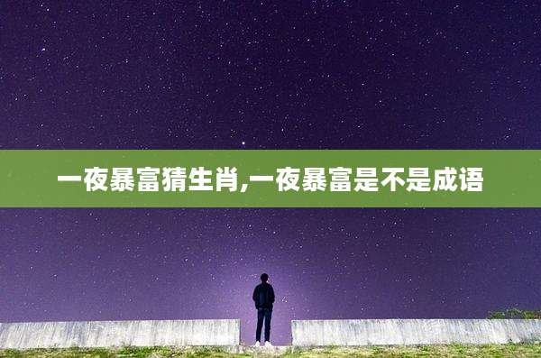 一夜暴富猜生肖,一夜暴富是不是成语