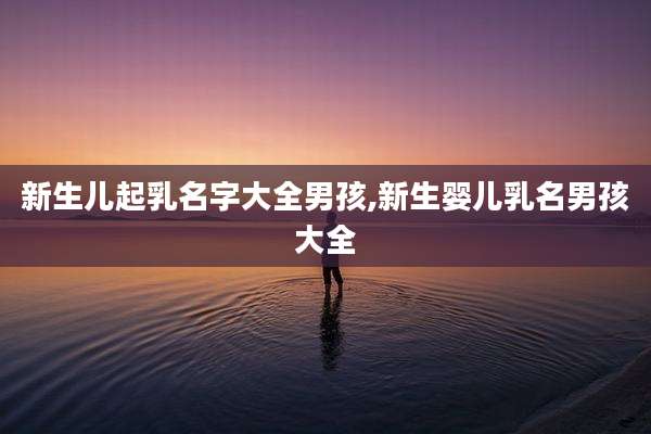 新生儿起乳名字大全男孩,新生婴儿乳名男孩大全
