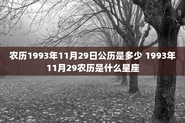 农历1993年11月29日公历是多少 1993年11月29农历是什么星座