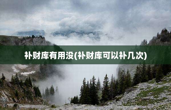 补财库有用没(补财库可以补几次)
