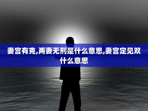 妻宫有克,两妻无刑是什么意思,妻宫定见双什么意思