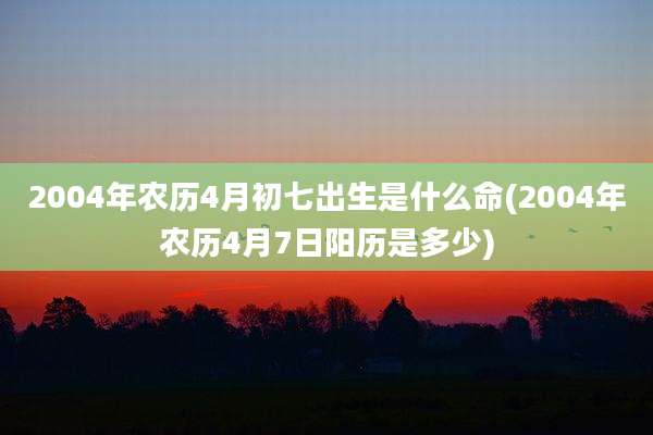2004年农历4月初七出生是什么命(2004年农历4月7日阳历是多少)
