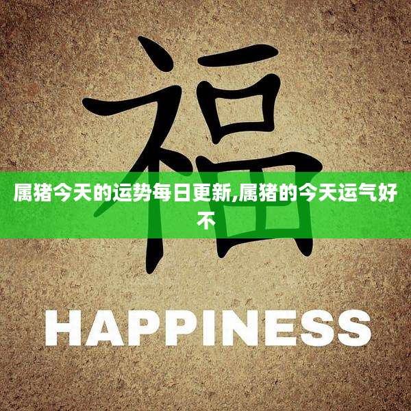 属猪今天的运势每日更新,属猪的今天运气好不