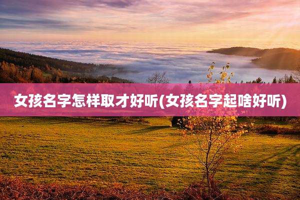 女孩名字怎样取才好听(女孩名字起啥好听)