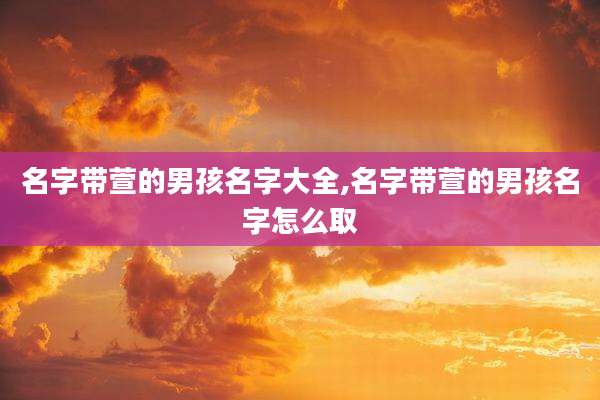 名字带萱的男孩名字大全,名字带萱的男孩名字怎么取