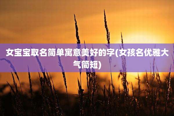 女宝宝取名简单寓意美好的字(女孩名优雅大气简短)