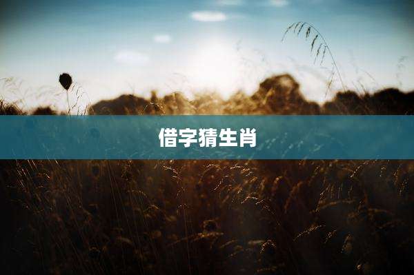 借字猜生肖