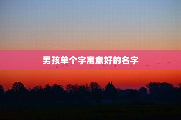 男孩单个字寓意好的名字