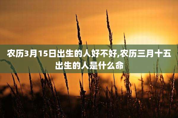 农历3月15日出生的人好不好,农历三月十五出生的人是什么命