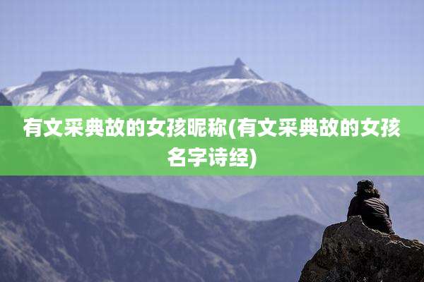 有文采典故的女孩昵称(有文采典故的女孩名字诗经)