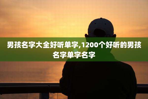 男孩名字大全好听单字,1200个好听的男孩名字单字名字