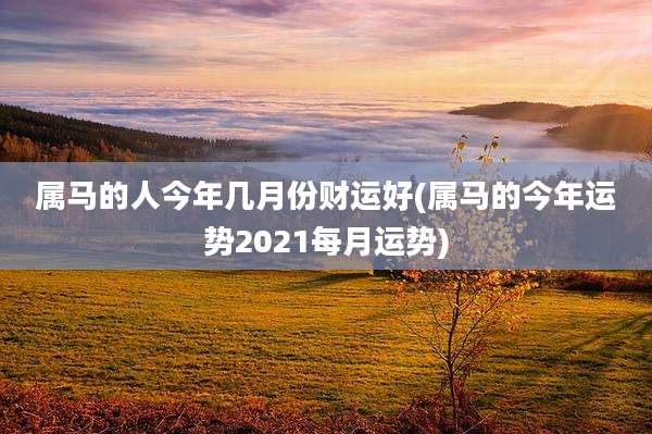属马的人今年几月份财运好(属马的今年运势2021每月运势)