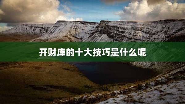 开财库的十大技巧是什么呢