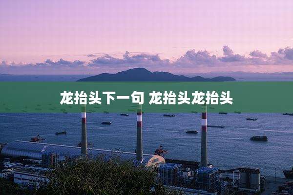 龙抬头下一句 龙抬头龙抬头