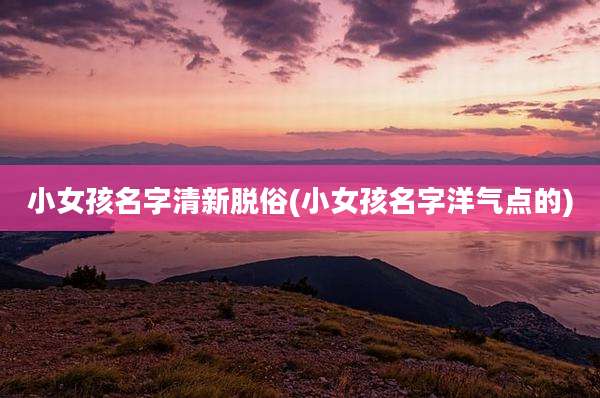 小女孩名字清新脱俗(小女孩名字洋气点的)
