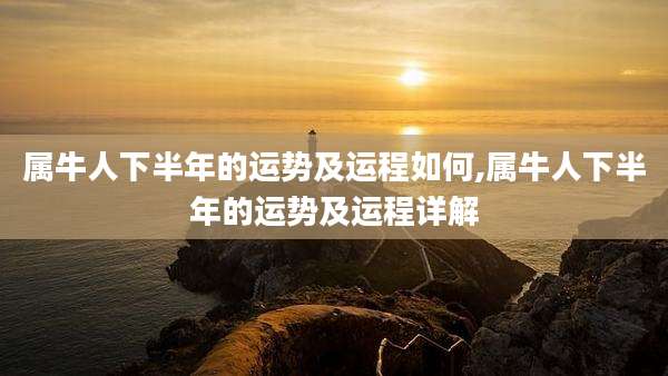 属牛人下半年的运势及运程如何,属牛人下半年的运势及运程详解
