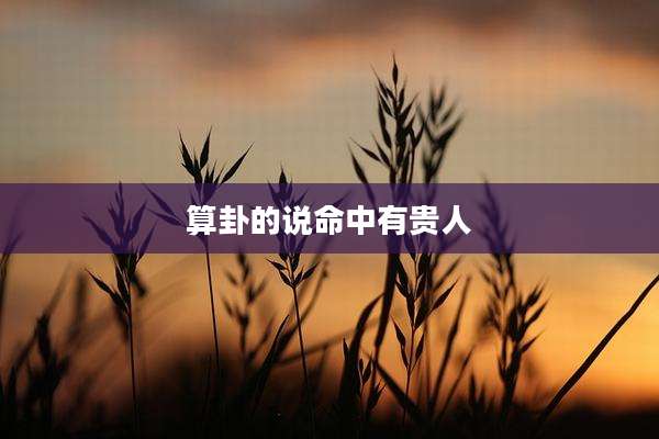 算卦的说命中有贵人